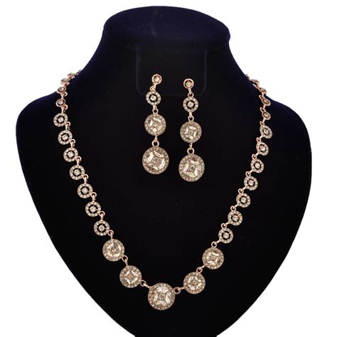 prom earrings and necklace set